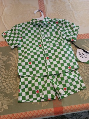 NEW kate spade new york x Target Boys' Gingham Shirt and Shorts Green/White XS