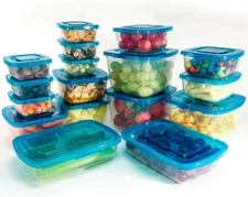 Mr. Lid Premium Attached Storage Containers | Permanently Attached Plastic Lid,