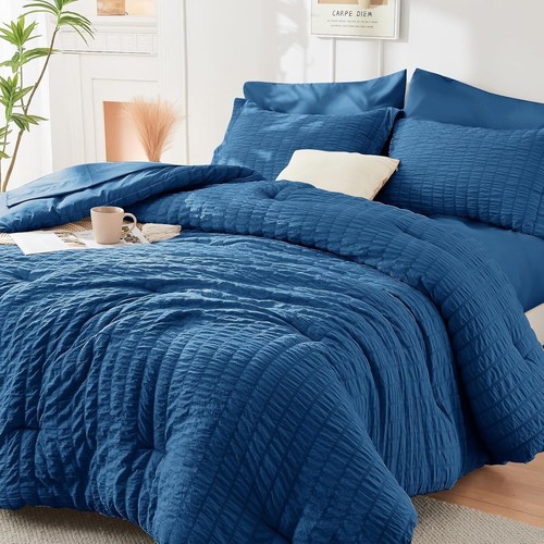 3PCS Seersucker Comforter and Coverlet Set Collection Comforter & Pillow Sham - Picture 109 of 118