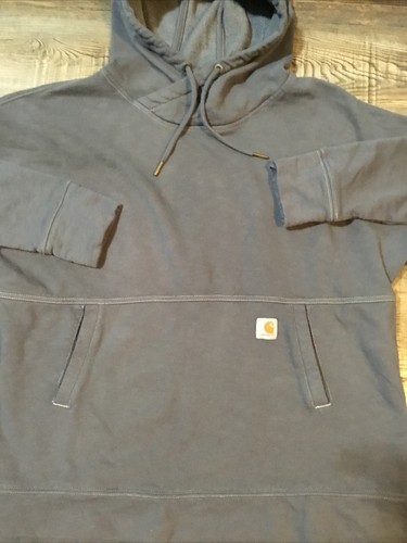 Carhartt Boy’s Gray Pullover Relaxed Fit Hoodie Size L 12/14 - Picture 2 of 4