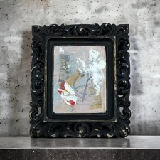 Original Framed Mixed Media Abstract Art Painting Mini "9am to 9pm" Signed TD7