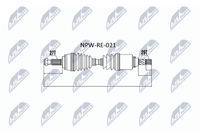 Nty NPW-RE-021 Antriebswelle Vorne Links FüR Renault