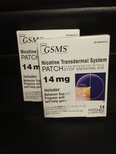 GSMS Nicotine Transdermal System Patch 14 MG Step 2, Exp 01/2027 - TWO BOXES