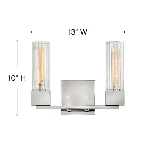 Hinkley Lighting 5972 Brass Xander 2-Light 13"W Bathroom Vanity Light - Picture 4 of 6