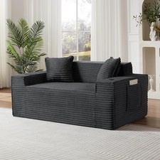 Cloud Loveseat Boneless Sofa Couch in a Box W/ Cupholders Modern Corduroy