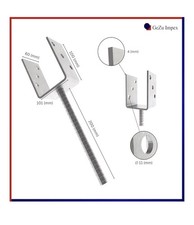 Post Holder U 101 x 300 mm Hot Dip Galvanised fence brackets support shoe