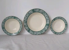 Lot 3 Vintage Bowls Homer Laughlin Century Service Corp. Teal Green Cavalier Oak