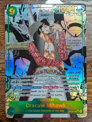Dracule Mihawk OP14-119 Manga Rare Azure Sea's Seven One Piece