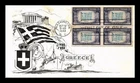 US COVER GREECE OVERRUN COUNTRIES FDC SCOTT 916 BLOCK OF 4 LOWRY CACHET