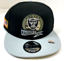 Las Vegas Raiders NE NFL 2022 Salute To Service Snapback Hat~Black/Silver