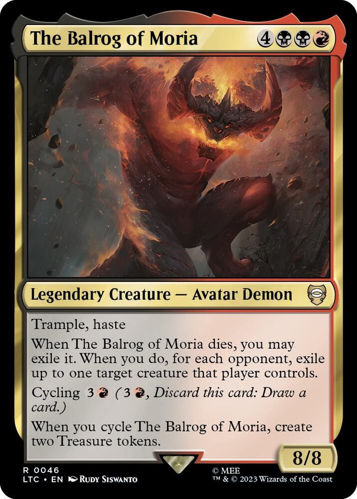 1x The Balrog of Moria - Commander: The Lord of The Rings  - NM