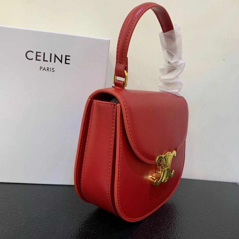 Celine Teen Besace Triomphe 包 – 闪亮牛皮 – 金色 Triomphe 标志 – — 第 3/4 张图片