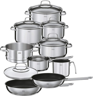 RÖSLE ELEGANCE Topfset 10-Tlg., 6 Hochwertige Kochtöpfe, 1 Dämpfeinsatz, 2 Bratp
