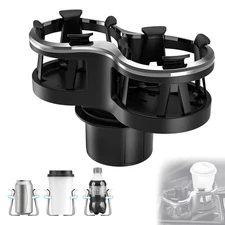 2 in 1 Universal Car Cup Holder Expander Adapter with Adjustable Mounting Base