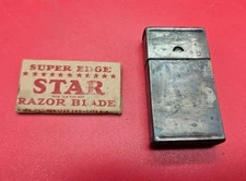 Vintage Gillette metal Blade Box and Star Razor Blade