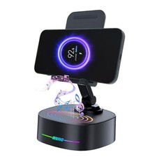 Bluetooth Speaker with Wireless Charging and Cell Phone Stand,Best Black