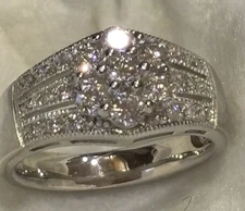 NIB Joseph Esposito Diamonique Cluster Flower 925 Sterling Ring Size 7