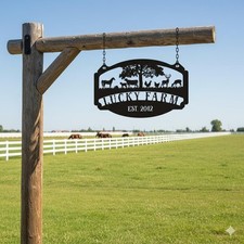 Personalized Metal Farm Sign, Ranch Gate Ornament, Barn Decor Home