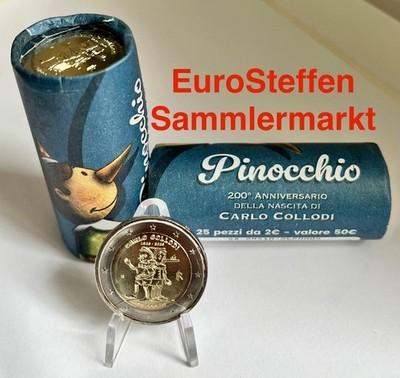 2 Euro Italien 2026 ''Carlo Collodi - Pinocchio'' sofort lieferbar, bfr aus Rolle