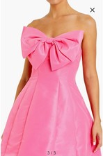 Mac Duggal 49210 Sz 10 Pink Strapless Oversized Bow Fit & Flare Mini Dress $298