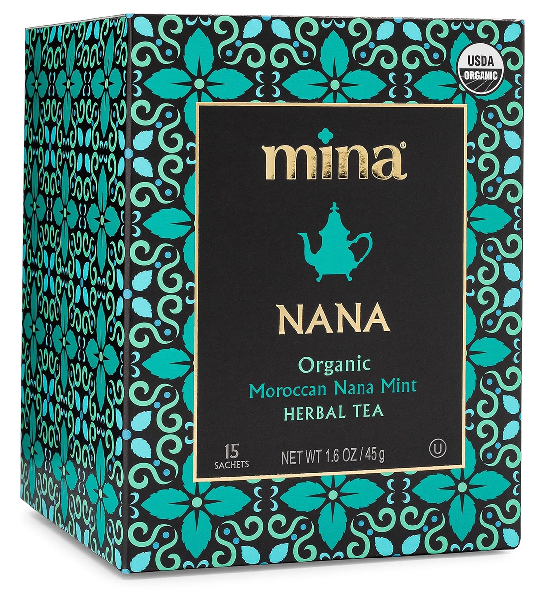 Nana Organic Moroccan Mint Herbal Tea, 15 Biodegradable Sachets