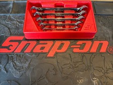 Snap-on Tools 5pc Usa Sae Double Flare Nut 6 Point Line Wrench Set Rxfs605b