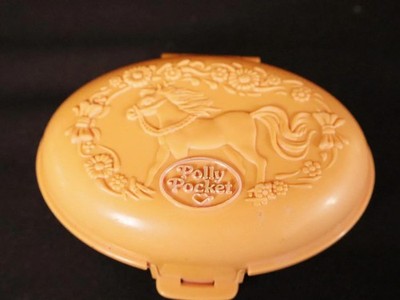 Polly Pocket Shetlandpony-Stall, kompaktes Vintage-Spielhaus, Bluebird,...