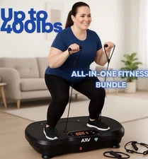 400lbs Vibration Plate Exercise Machine w/ Resistance Bands & Remote – Full Body