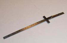 Vintage-Ruler-6" Depth Gauge Sliding T Clip Ruler-Stainless-GEI 2017