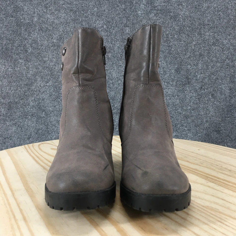 Botas MIA para mujer 7M Riderr informales cremallera lateral tacón botín gris imitación cuero Foto 3 de 4