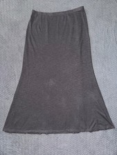 EILEEN FISHER Skirt Fine Jersey Straight Midi Gray Size Large
