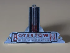 VINTAGE BOYERTOWN BETTER BUILT MERCHANDISER  TRUCK HOOD ORNAMENT BADGE EMBLEM
