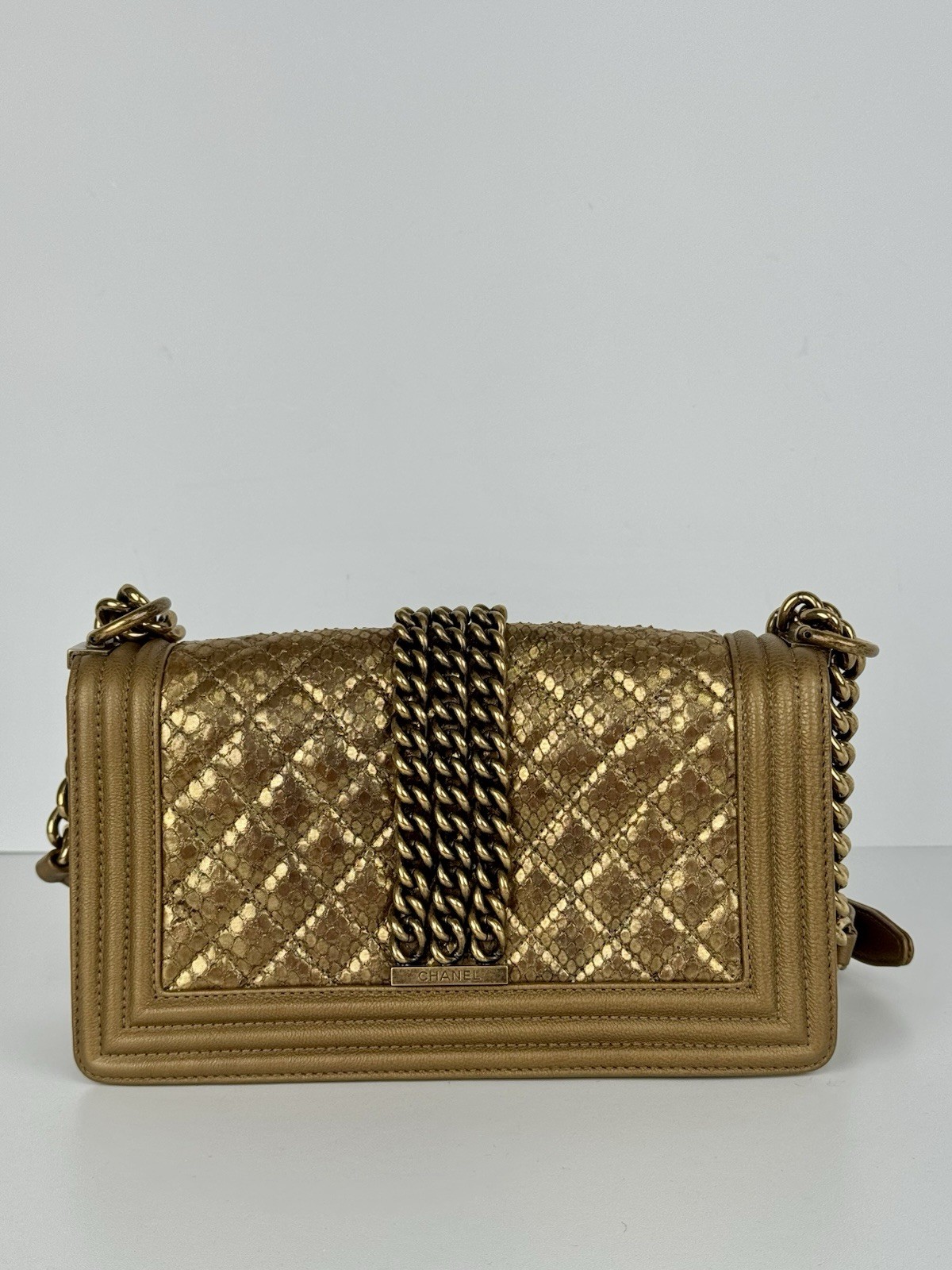 Chanel Medium Boy Flap Bag Python & Leather Trim … - image 4