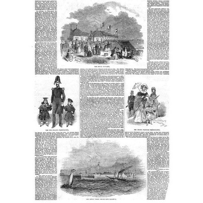 BELGIEN Besuch von Königin Victoria & Prinz Albert - Antiker Druck 1843