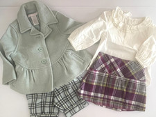 EUC/NWT Janie and Jack 6 12 M Winter Set Coat Shirt Pants Skirt 2 outfits