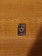 🔥One Gram Pure Silver Bullion Bar .999 Fine Star Of David Design 