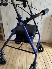 Lightweight Folding Aluminium Rollator Walker With Seat Walking Aid Brakes HMC