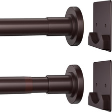 Matte Bronze Shower Curtain Rod,1 Inch Diameter Stainless Steel Adjustable Sprin