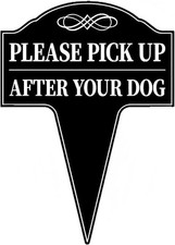 Vrogadso Please Pick Up After Your Dog Sign With Stake Clean Brown