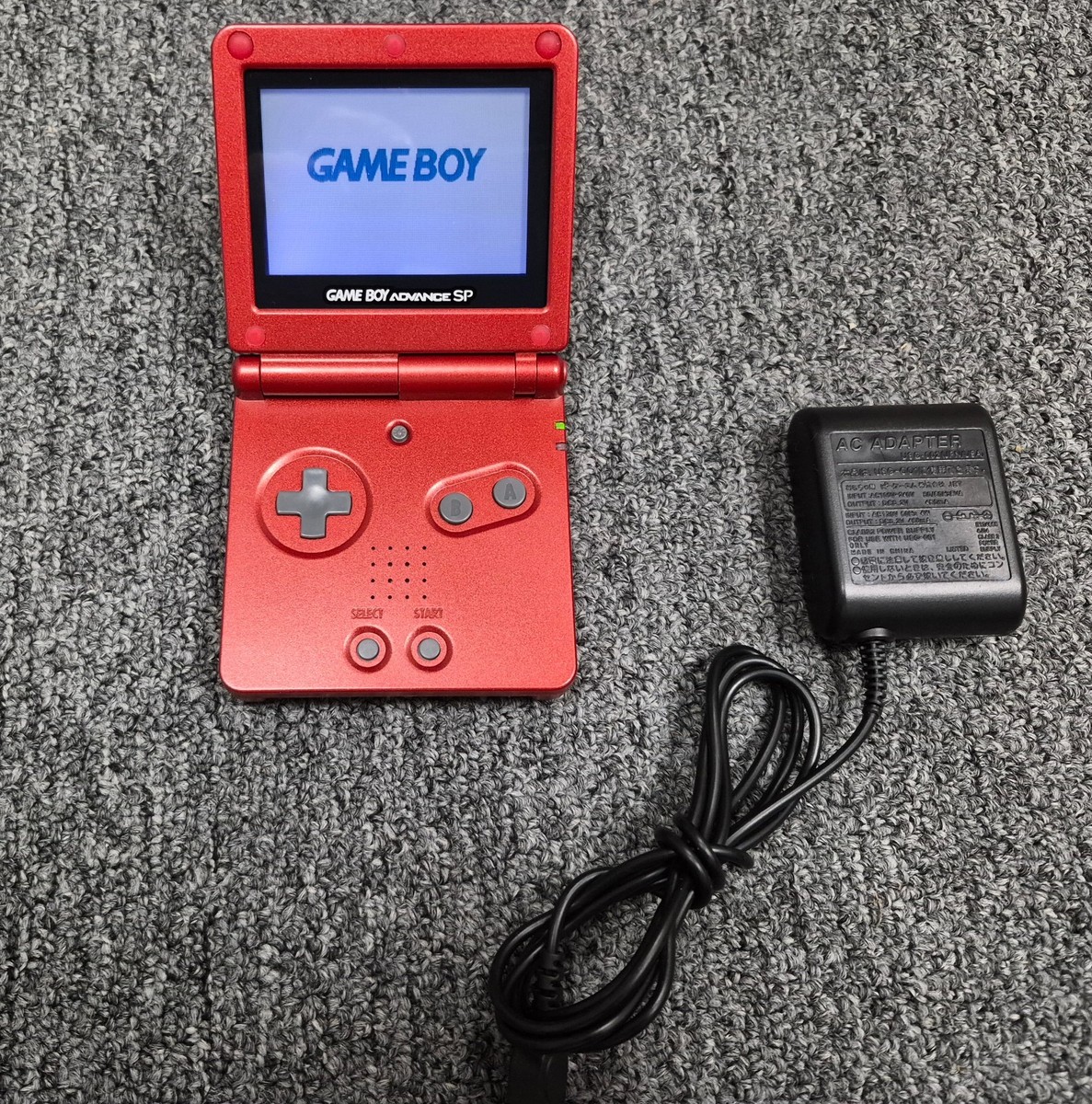 Nintendo Game Boy Advance SP Flame Red AGS 001 with charger Tested