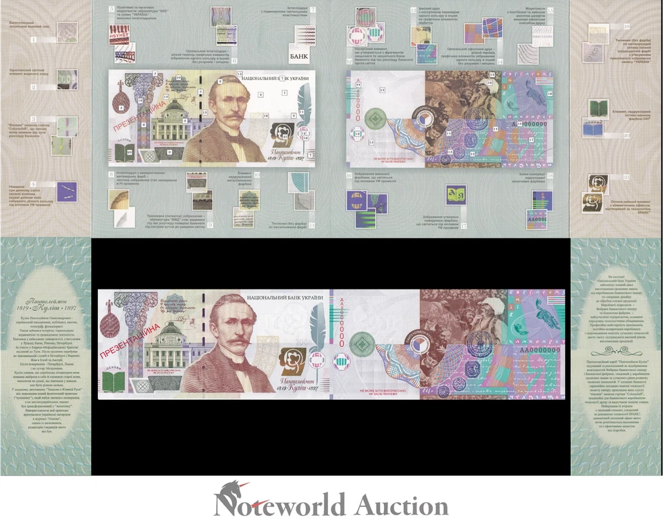 UKRAINE TEST NOTE 2009 No Value KULISH Specimen AA00000 With Folder UNC - Image 2 of 4