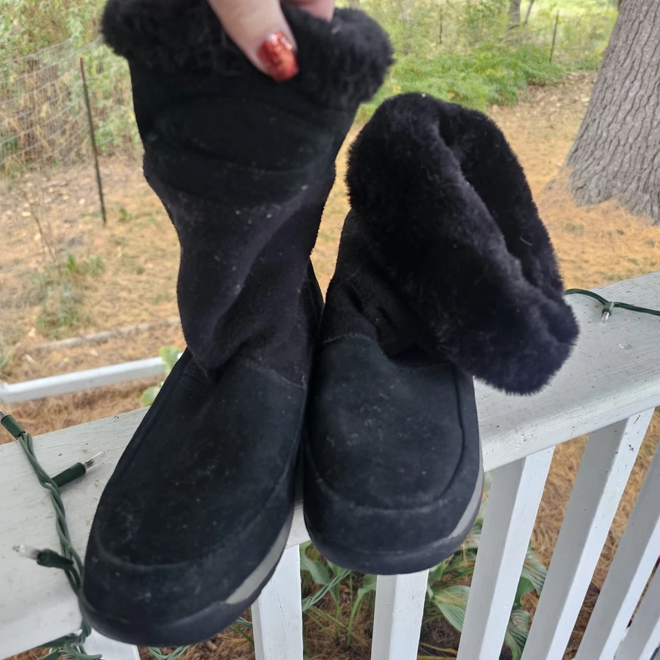 Botas de Nieve SPORTO Forradas de Piel Negras Talla 10 Mujer Gamuza Polartec Impermeables  Foto 4 de 4