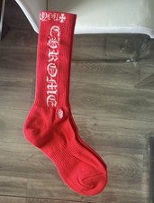 Chrome Hearts CH Logo Socks in Red Medium