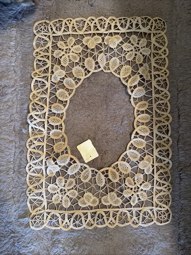 OFF WHITE Nuovo collare staccabile uncinetto pizzo rimovibile vintage bianco sporco vecchio tort