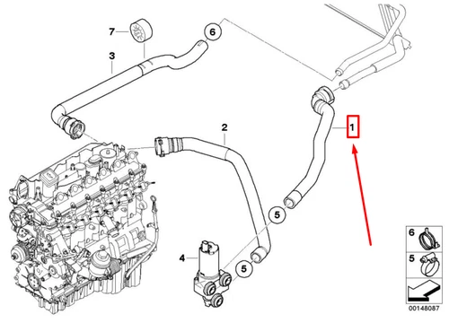 Tubo radiatore acqua lato sinistro nuovo BMW 3 E90 69828591 6421698591 - Foto 7 di 8