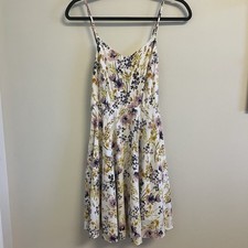 Old Navy XS White Pink Yellow Floral Smocked Back Strappy Sundress Women’s Boho