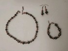 Vintage Copper Beads and Metallic Coated Beads Necklace Set, Earrings, Bracelet — photo 7