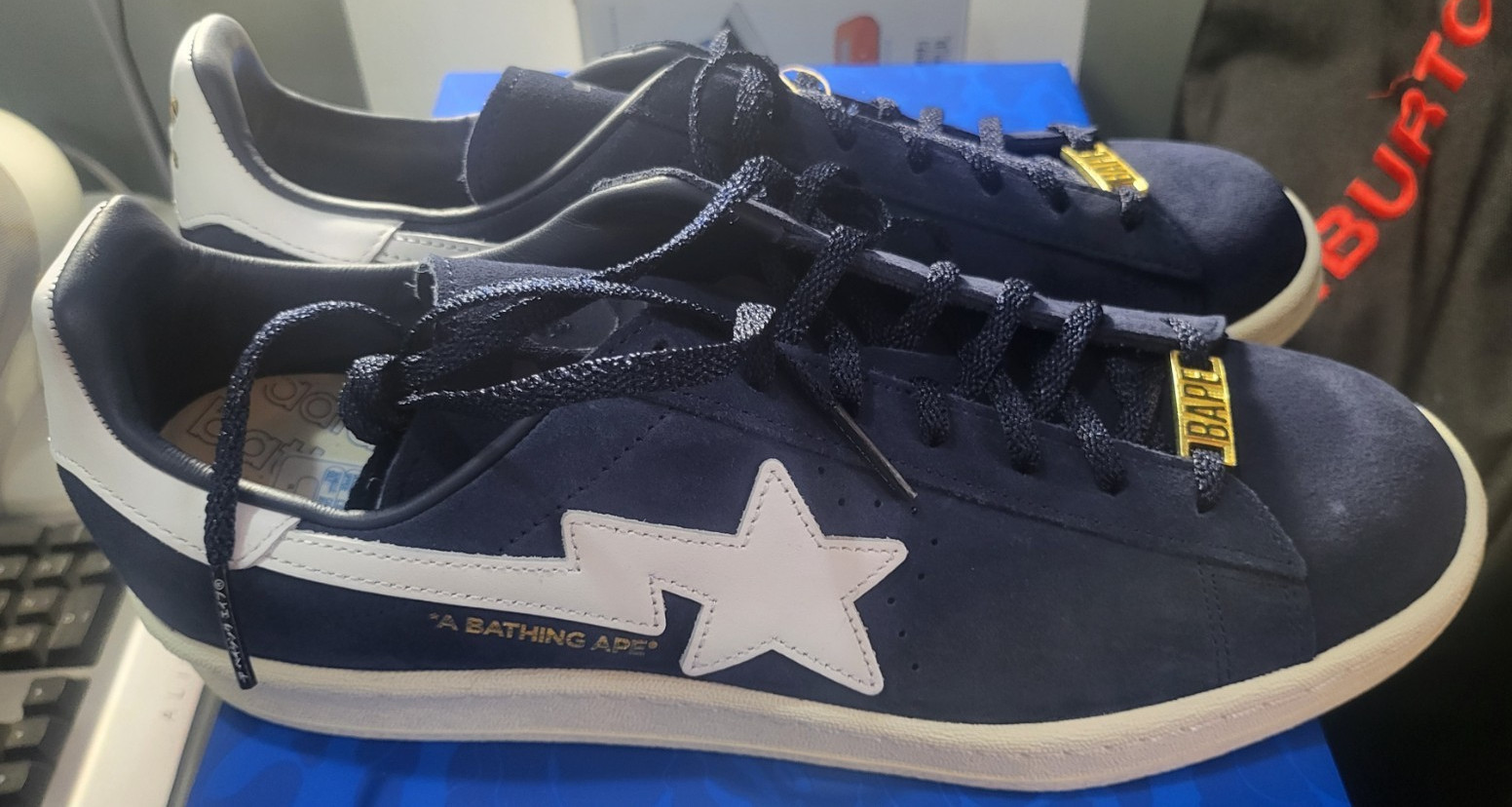BNIB Adidas BAPE x Campus 80s '30th Anniversary - Navy' ID4770  size 11.5 thumbnail 6