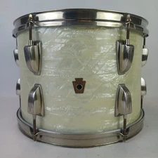WFL Ludwig 9x13"White Marine Pearl Tom Drum Vintage WMP 3p Mahogany Nickel-Brass