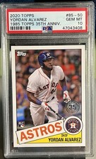 2020 Topps YORDAN ALVAREZ Rookie 1985 Topps 35th Anniversary #85-50 PSA 10 RC